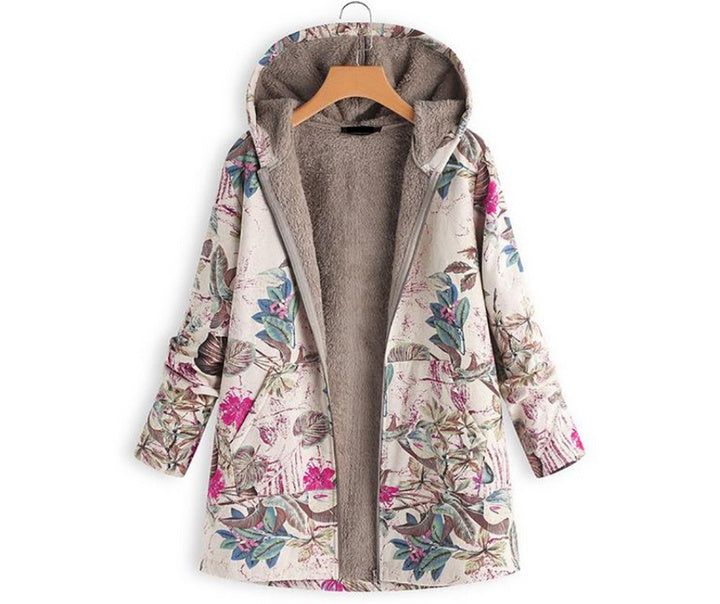 Manteau d'automne/hiver à imprimé fleuri