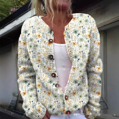 Cardigan Floral en Maille