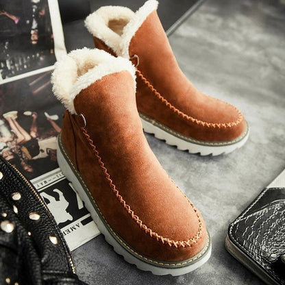 Bottes de Neige Basses en Suède pour Femme