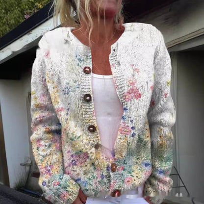 Cardigan Floral en Maille