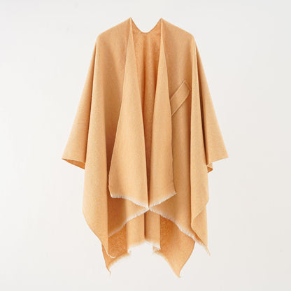 Poncho Élégant en Style Pashmina