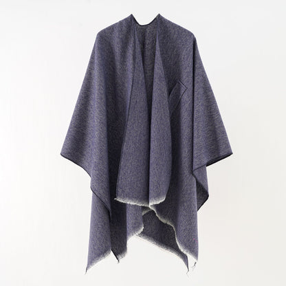 Poncho Élégant en Style Pashmina