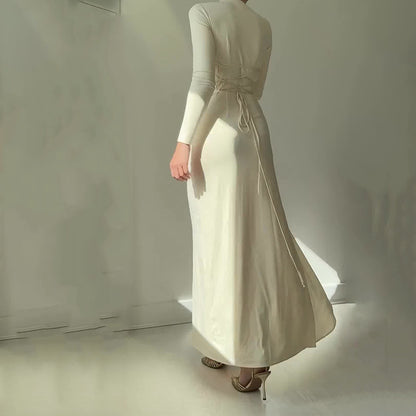 Robe Longue Épurée à Fente