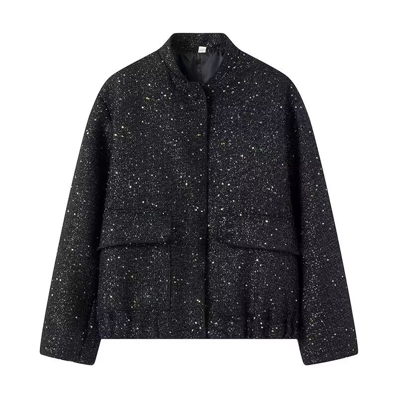 Saskia™Veste Éclatante à Paillettes Dorées