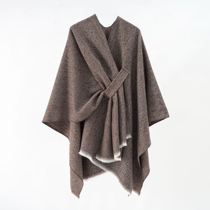 Poncho Élégant en Style Pashmina