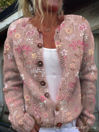 Cardigan Floral en Maille